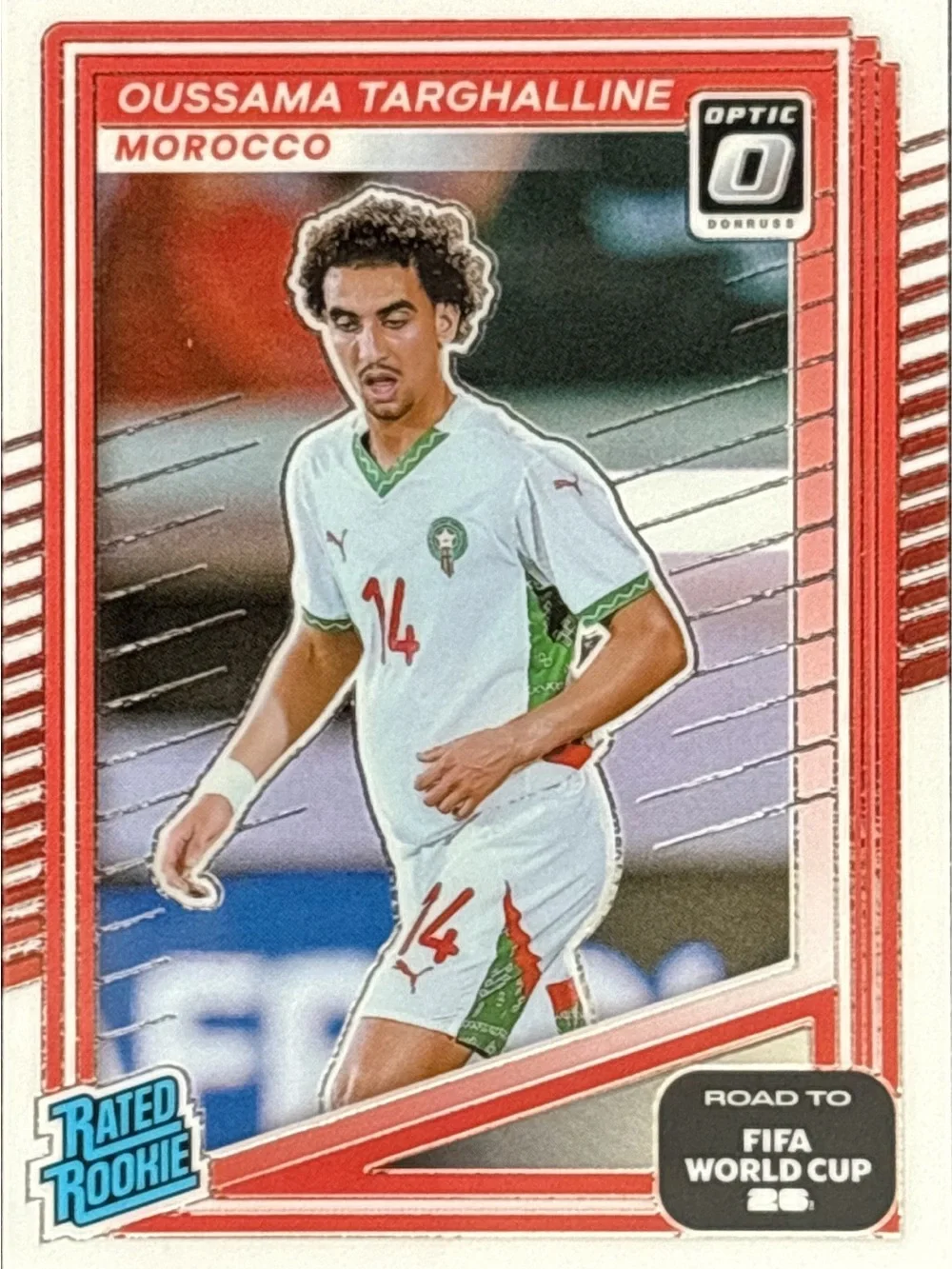 Panini Optic Morocco Oussama Targhalline Rated Rookie Soccer Card